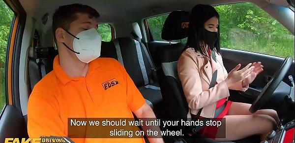  Fake Driving School Lady Dee sucks instructor’s disinfected burning cock